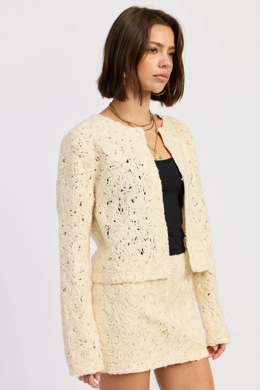 NOVELTY MACRAME CROPPED JACKET - Image 8