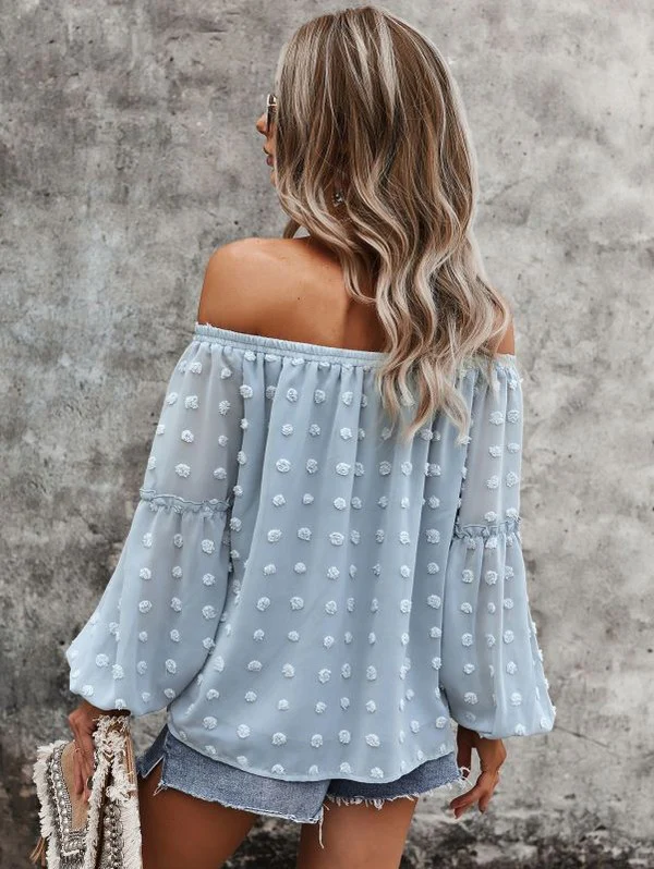 Off shoulder dotted top - Image 4
