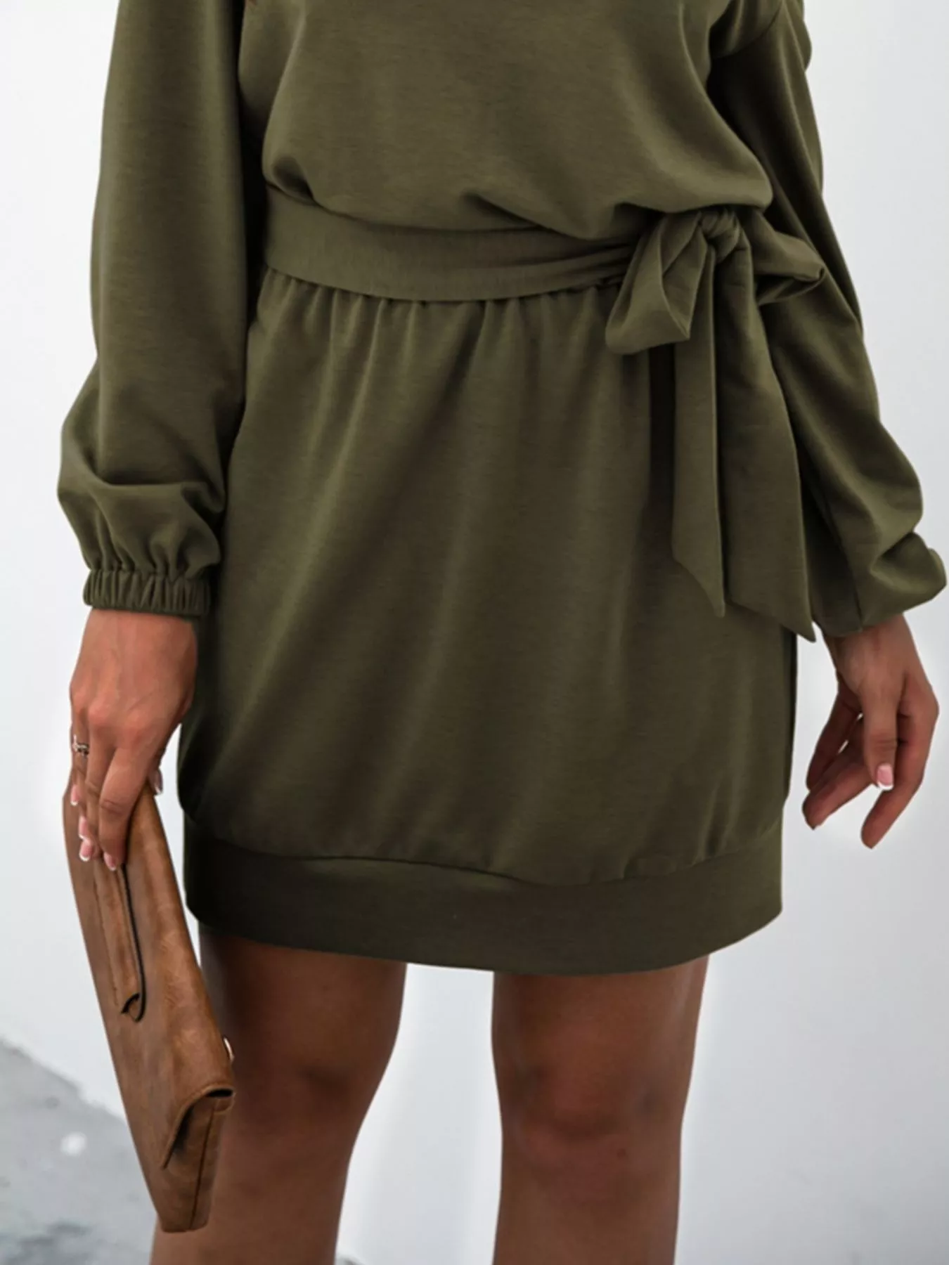One Shoulder Tie Waist Dress - Image 4