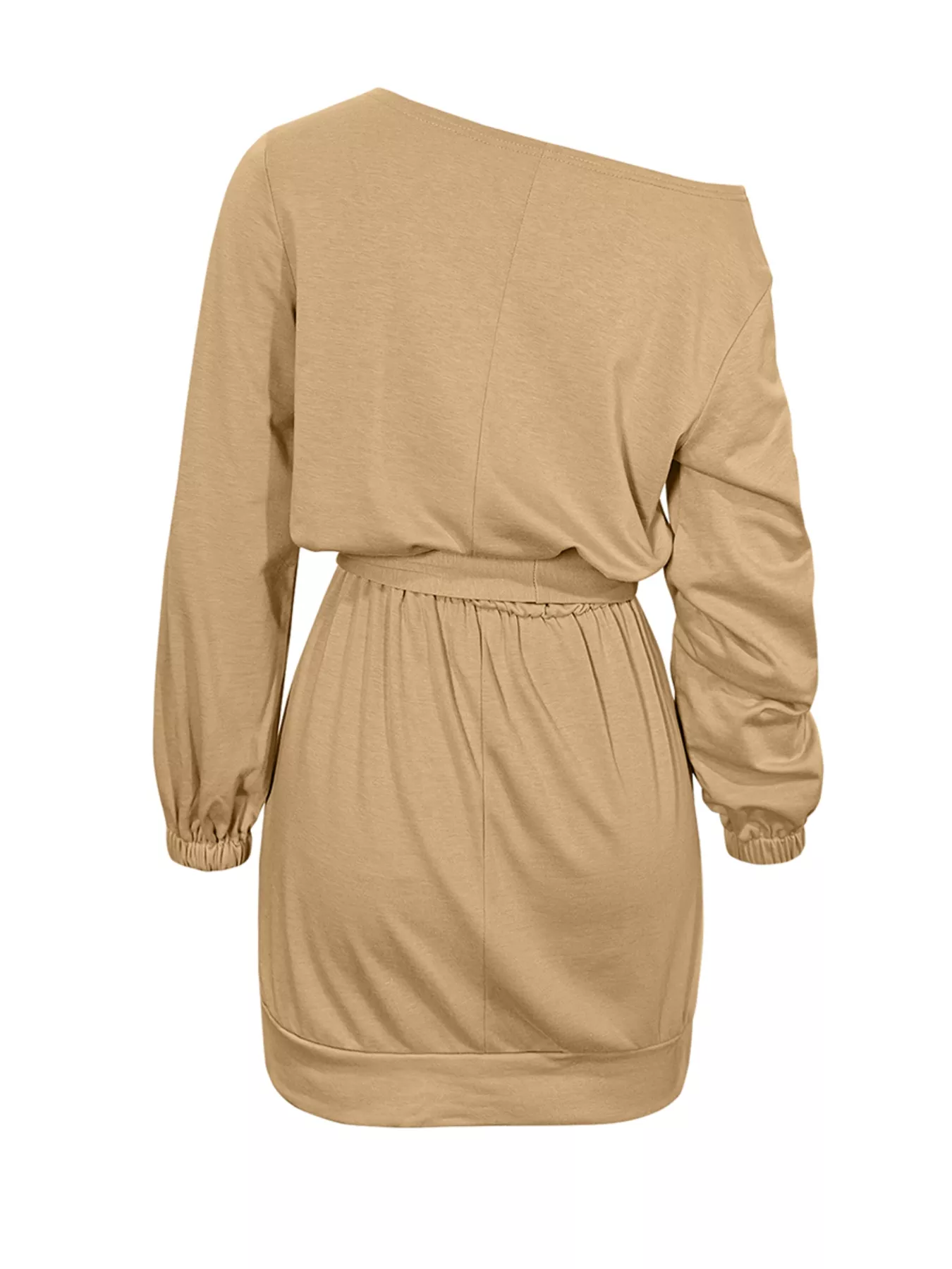 One Shoulder Tie Waist Dress - Image 9