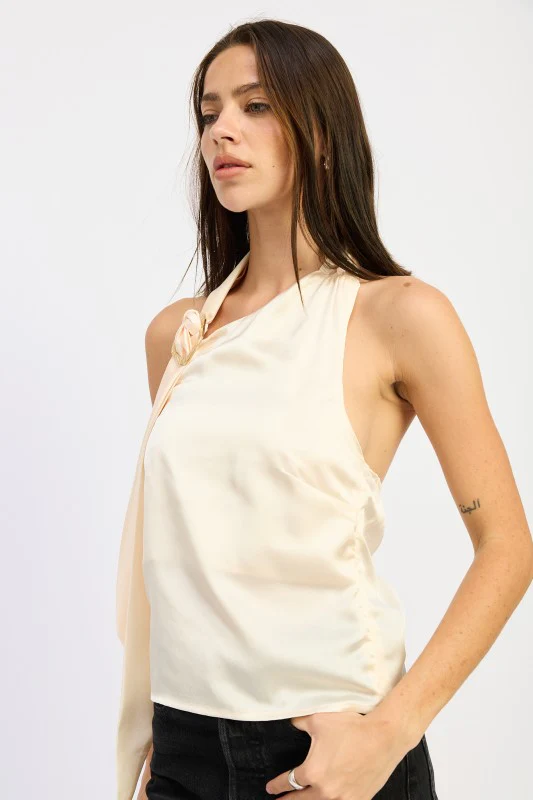 ONE SHOULDER TOP WITH SCARF DETAIL - Image 15