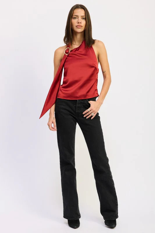 ONE SHOULDER TOP WITH SCARF DETAIL - Image 4