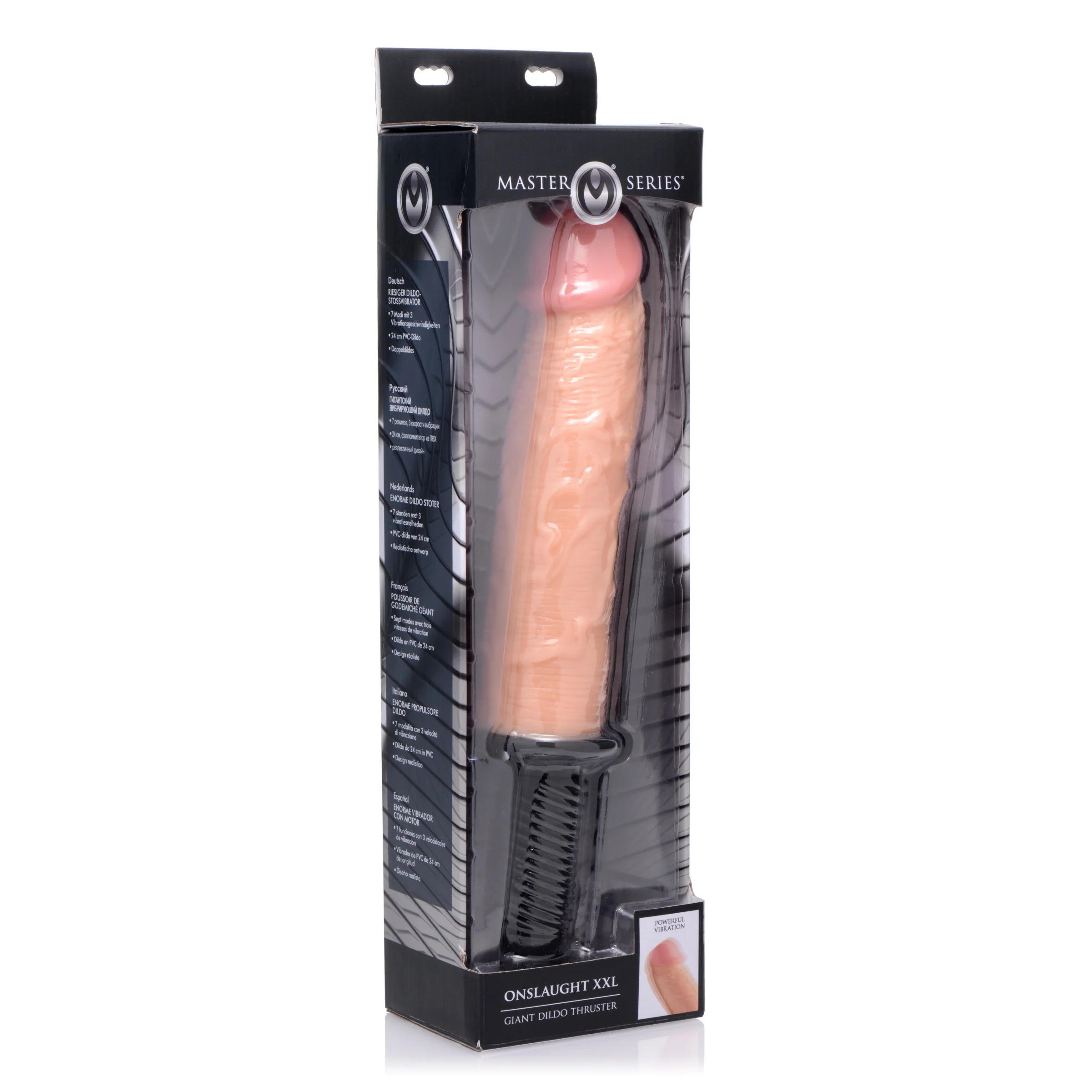 Onslaught 13 Mode Xxl Vibrating Giant Dildo Thruster - Flesh - Image 3