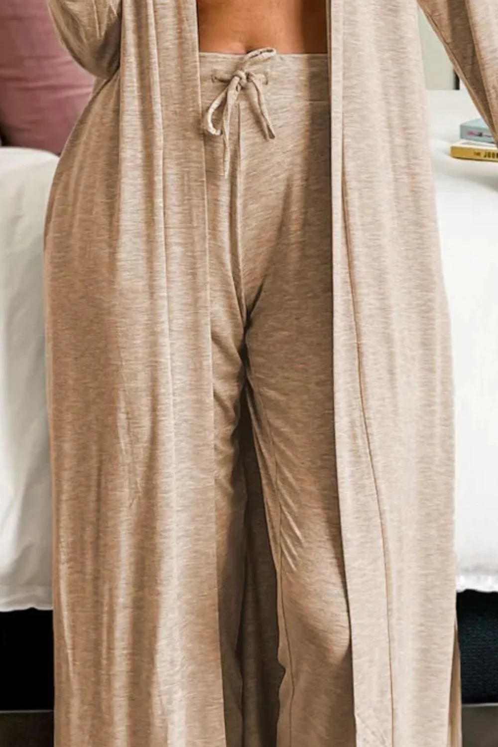 Open Front Long Sleeve Cardigan and Pants Lounge Set - Image 10