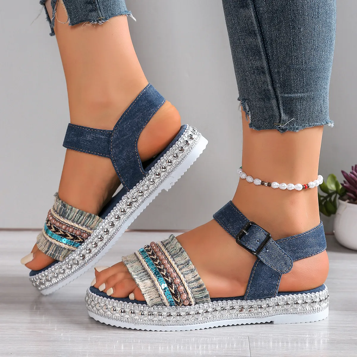 Open Toe Platform Sandals - Image 4
