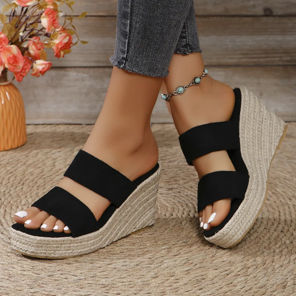 Open Toe Platform Wedge Sandals - Image 3