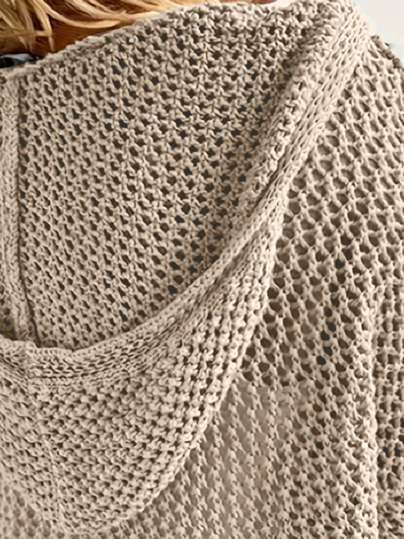 Openwork Long Sleeve Hooded Knit Cover Up - Image 8