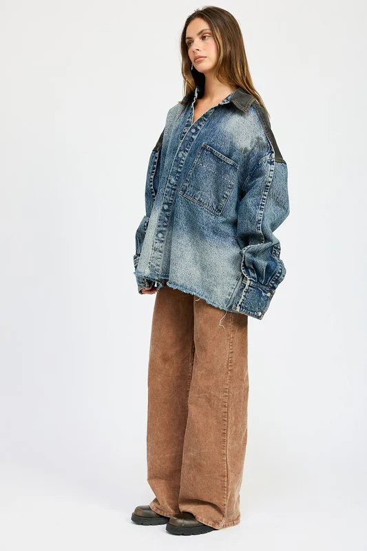 OVERSIZED DENIM JACKET WITH BUTTONS - Image 5