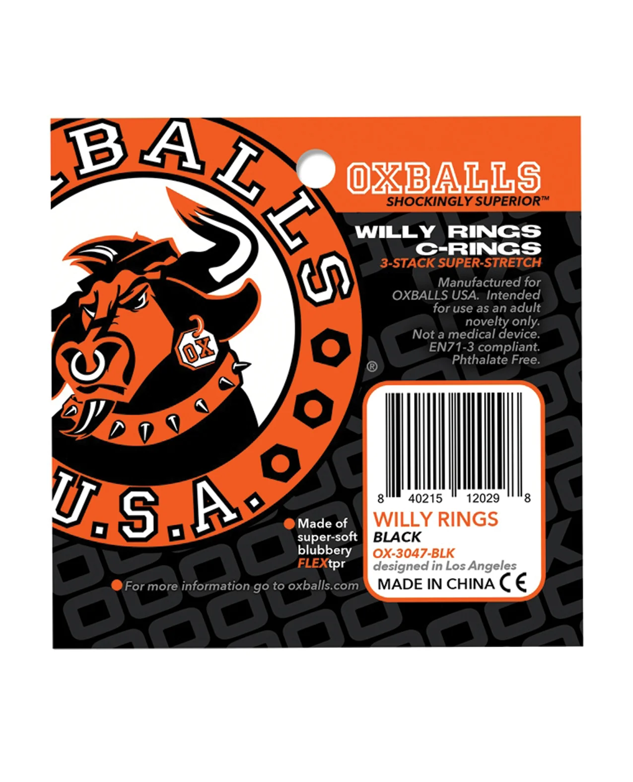 Oxballs Willy Rings - Black Pack of 3 - Image 3