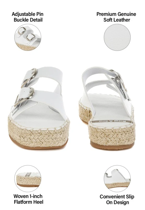 Palala Genuine Soft Leather Square Toe Espadrilles - Image 14