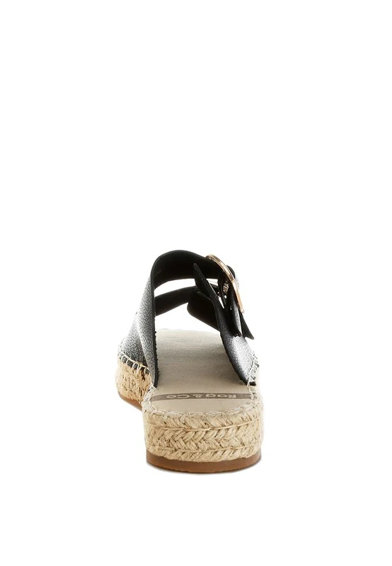 Palala Genuine Soft Leather Square Toe Espadrilles - Image 5