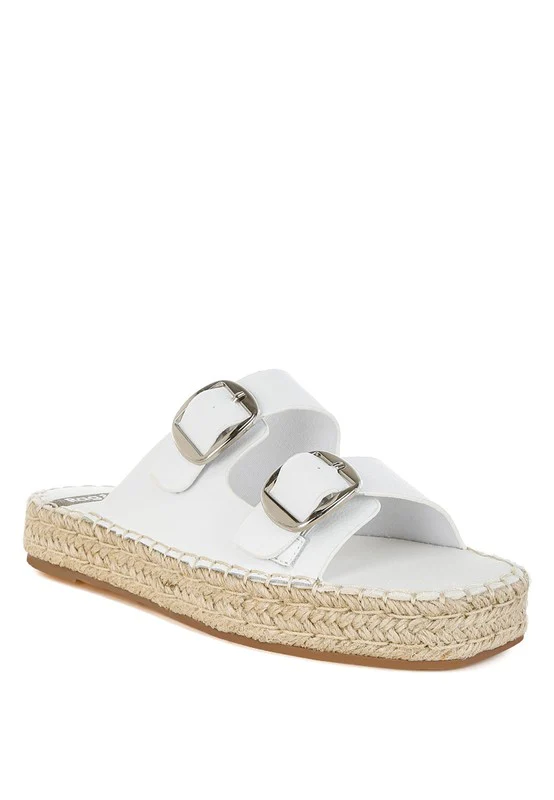 Palala Genuine Soft Leather Square Toe Espadrilles - Image 8