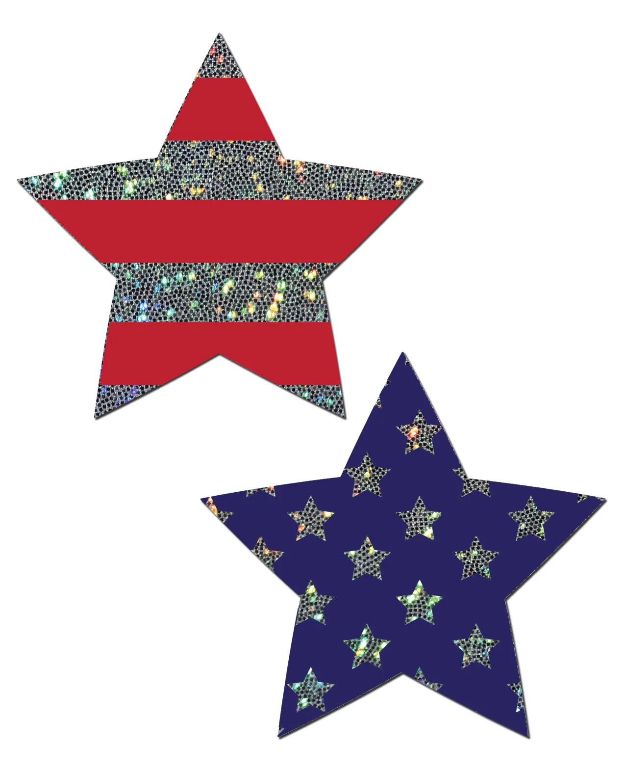 Pastease Glitter Patriotic Star - Red/Blue O/S - Image 2