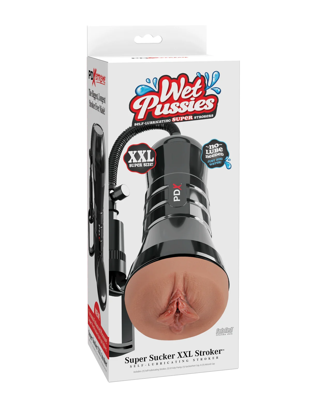 PDX Extreme Wet Pussies Super Sucker XXL Stroker - Brown