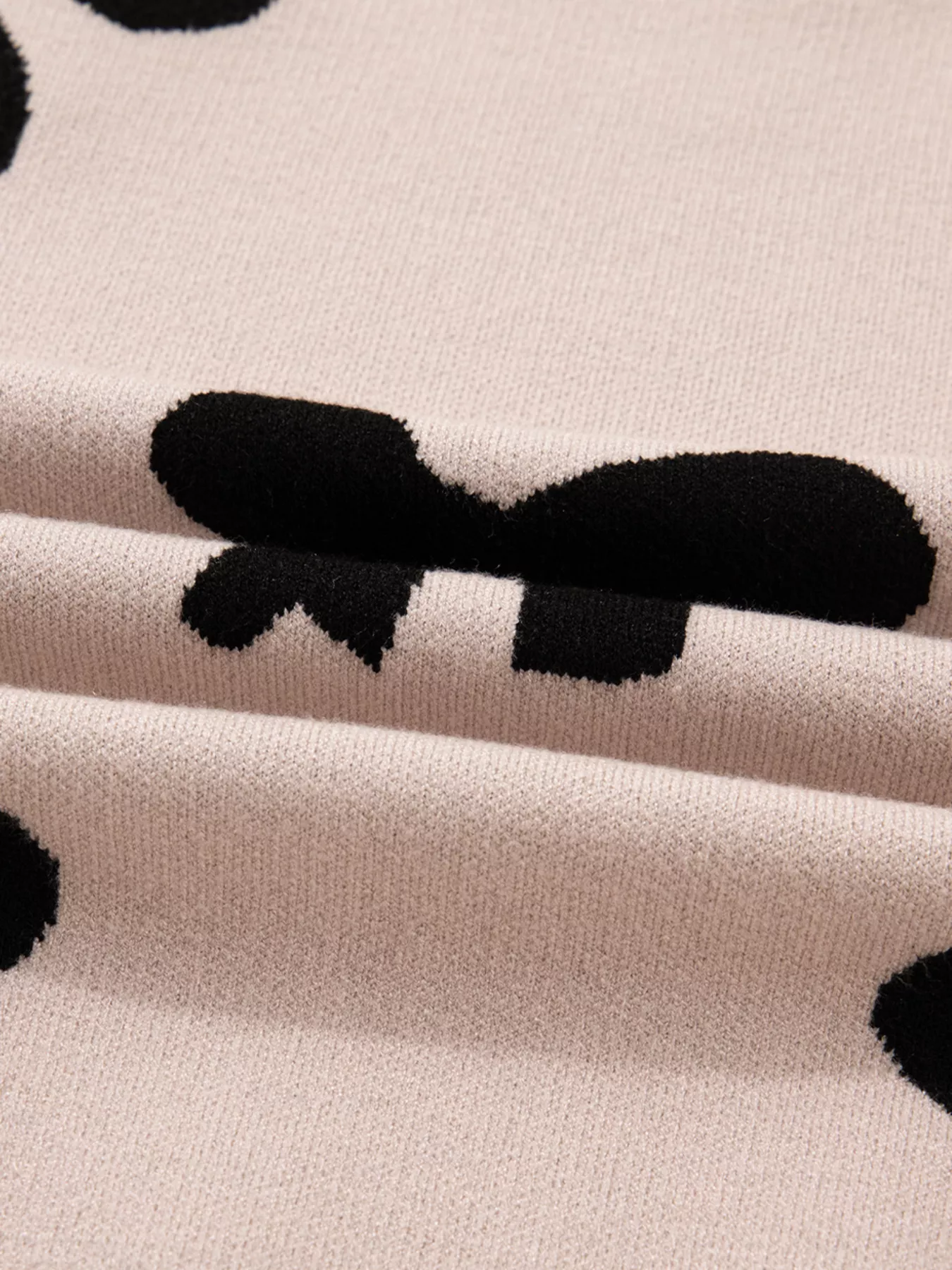 Pearl Embellished Bow Pattern Loose Sweater - Image 8