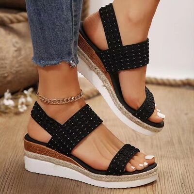 Peep Toe Wedge Sandals - Image 7