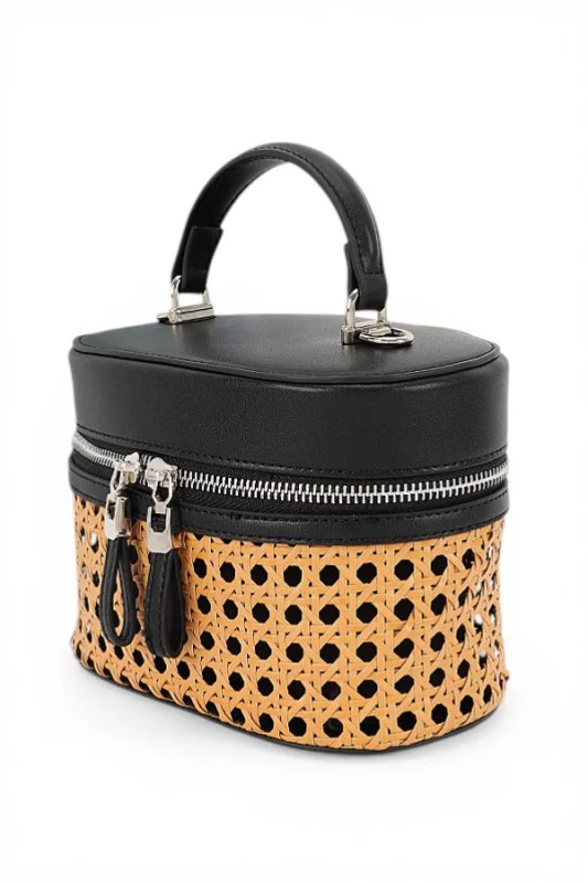 Peforated Bamboo Vanity Case Convertible Bag - Image 5