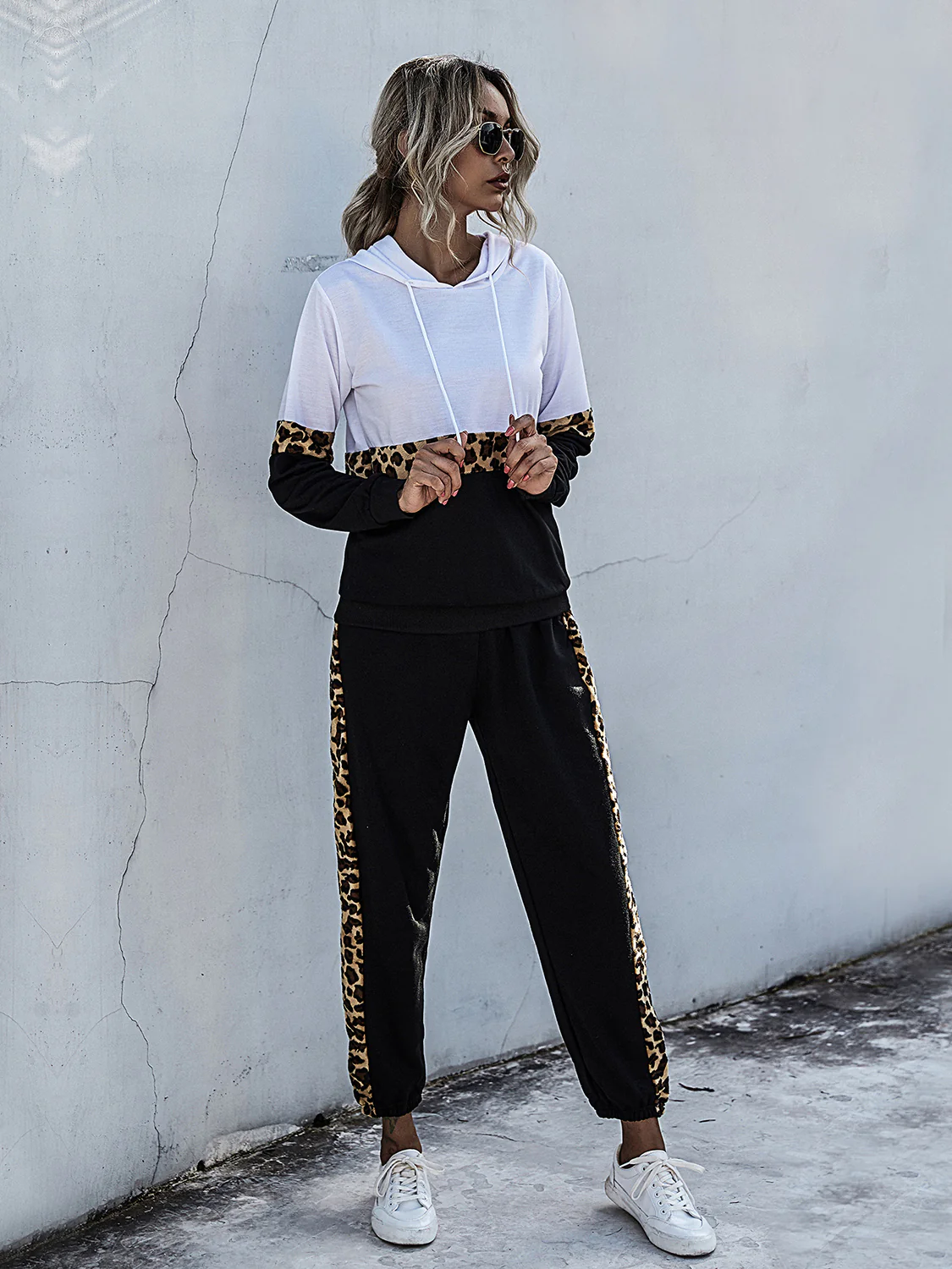 Perfee Contrast Long Sleeve Hooded Top and Joggers Set - Image 4