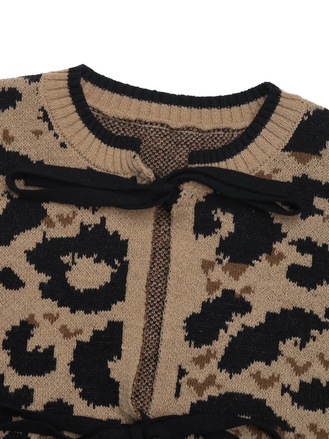 Perfee Tied Leopard Long Sleeve Cardigan - Image 7