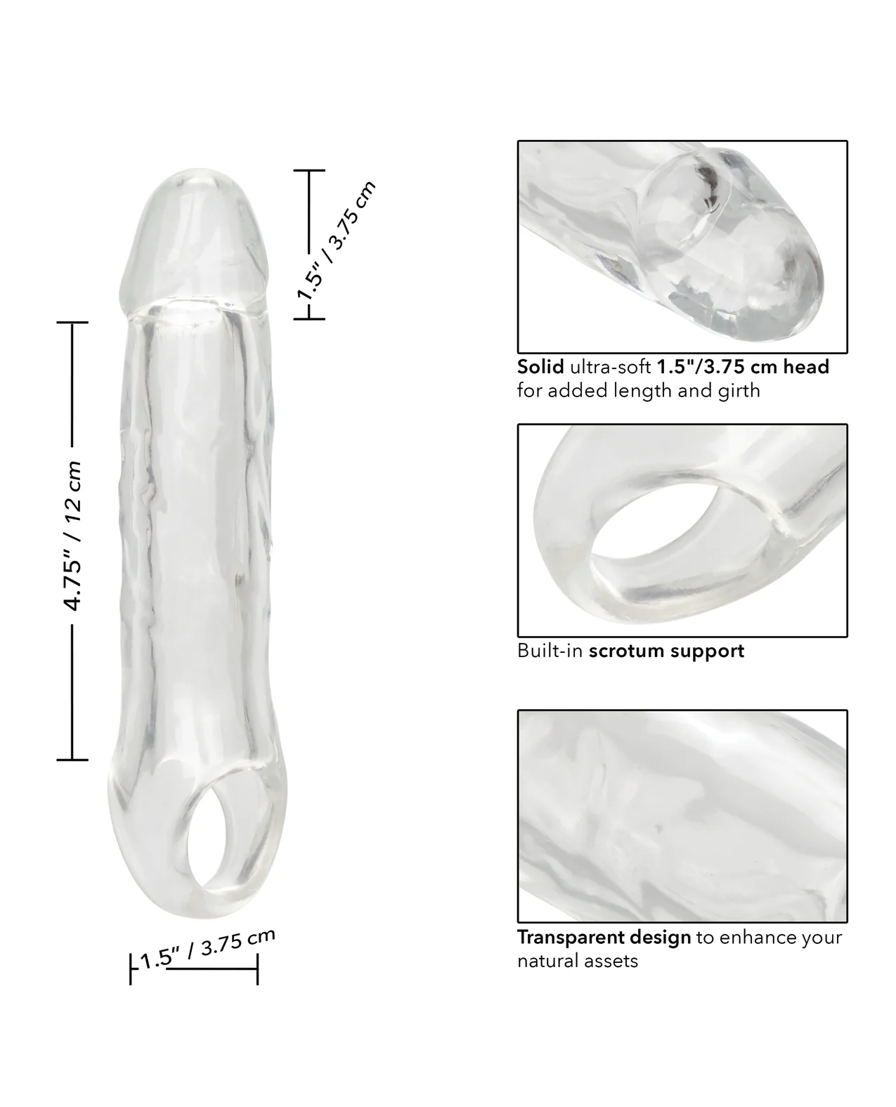 Performance Maxx 6.5" Penis Extension - Clear - Image 5