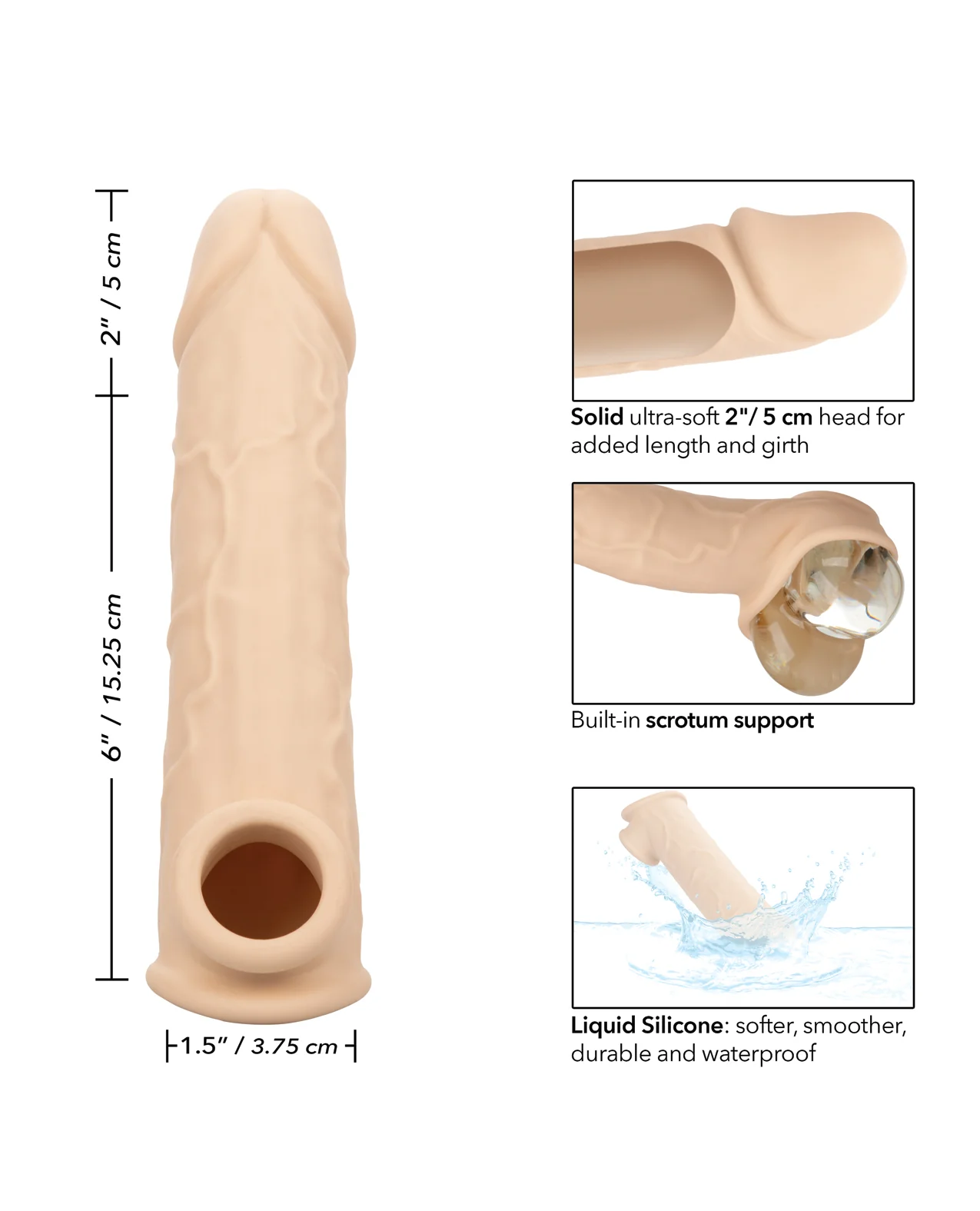 Performance Maxx Life-Like 8" Penis Extension - Ivory - Image 5