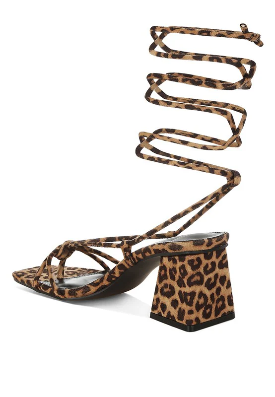 Piani Leopard Print Square Toe Heels - Image 2