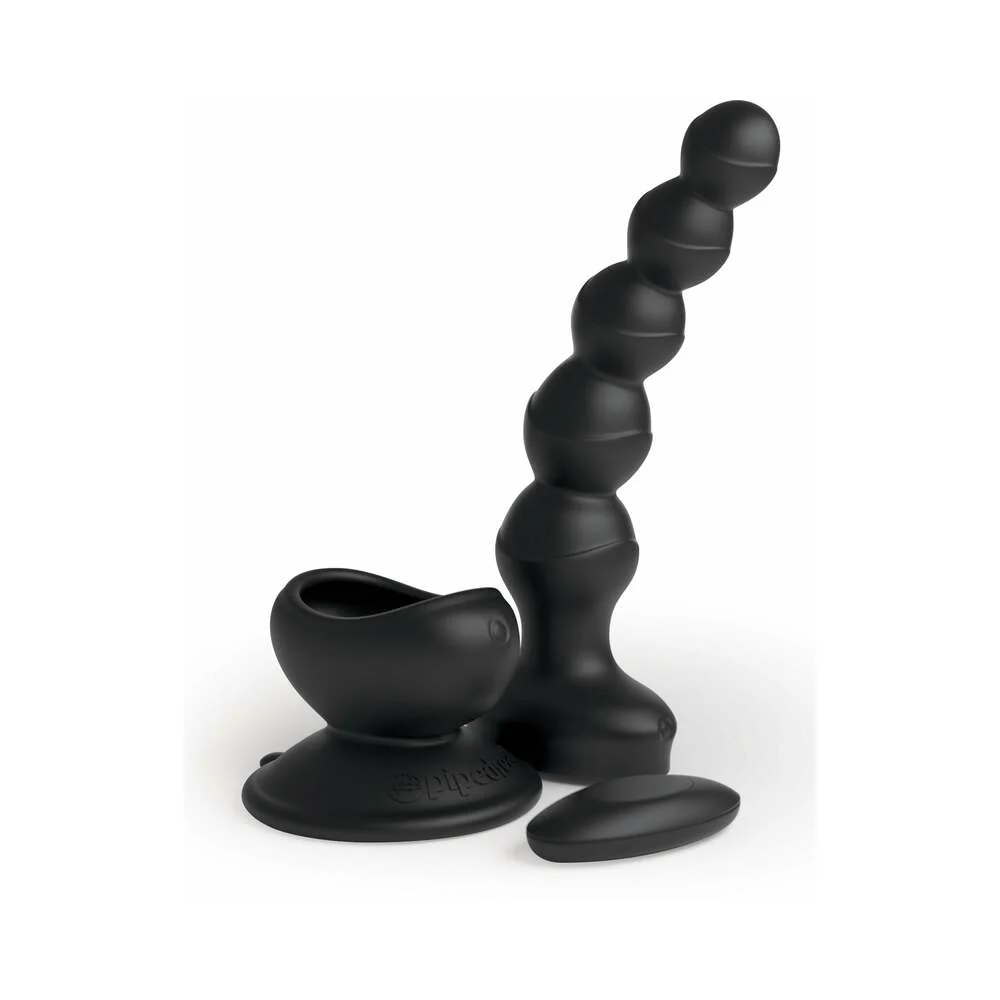 3Some Wall Banger Vibrating Anal Beads With Suction Cup Black - Image 2