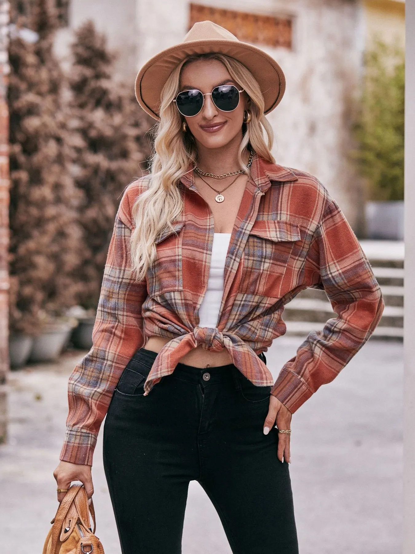 Plaid Button-Down Long Sleeve Shirt - Image 12
