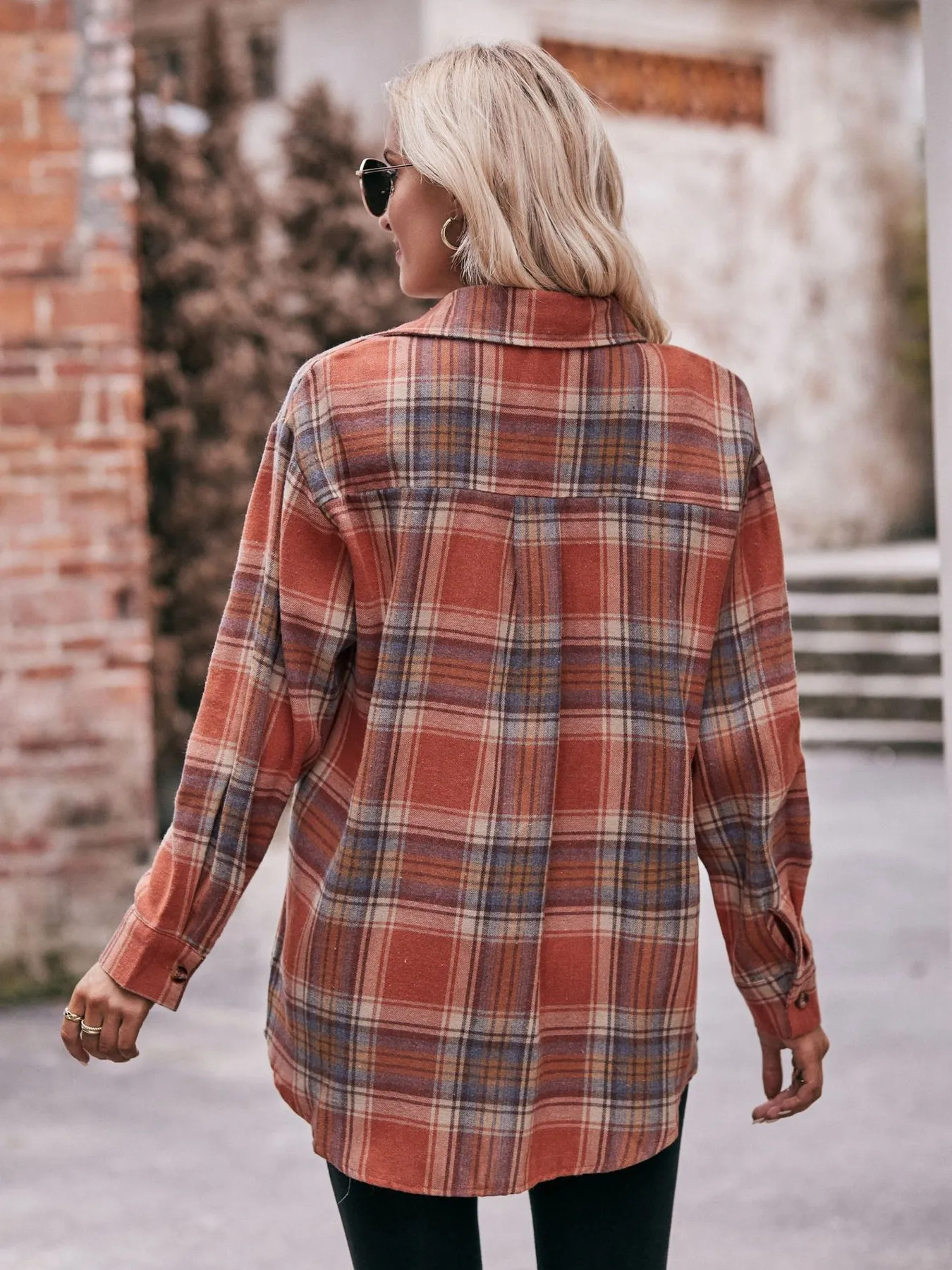 Plaid Button-Down Long Sleeve Shirt - Image 15