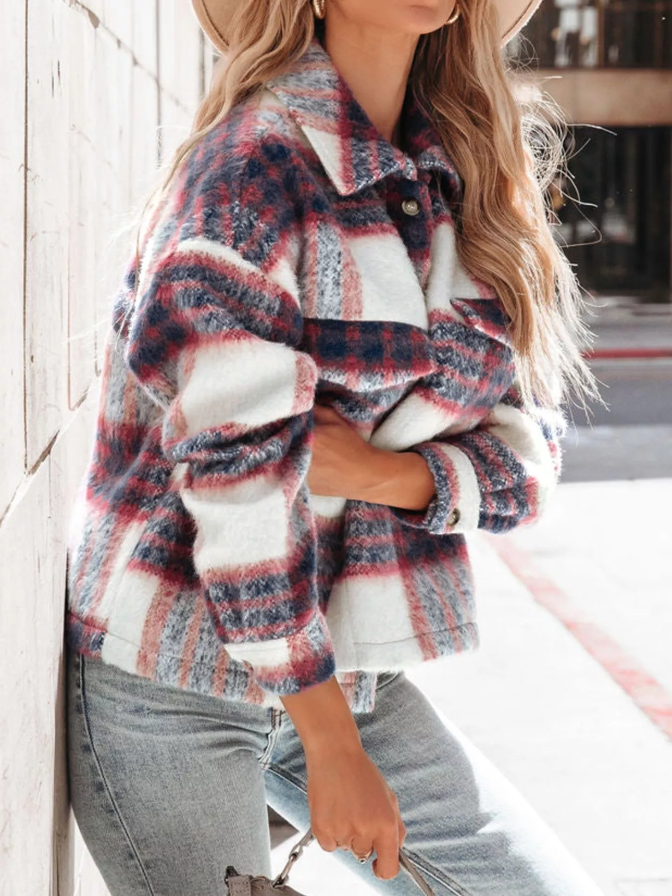 Plaid Button-Down Shacket - Image 2