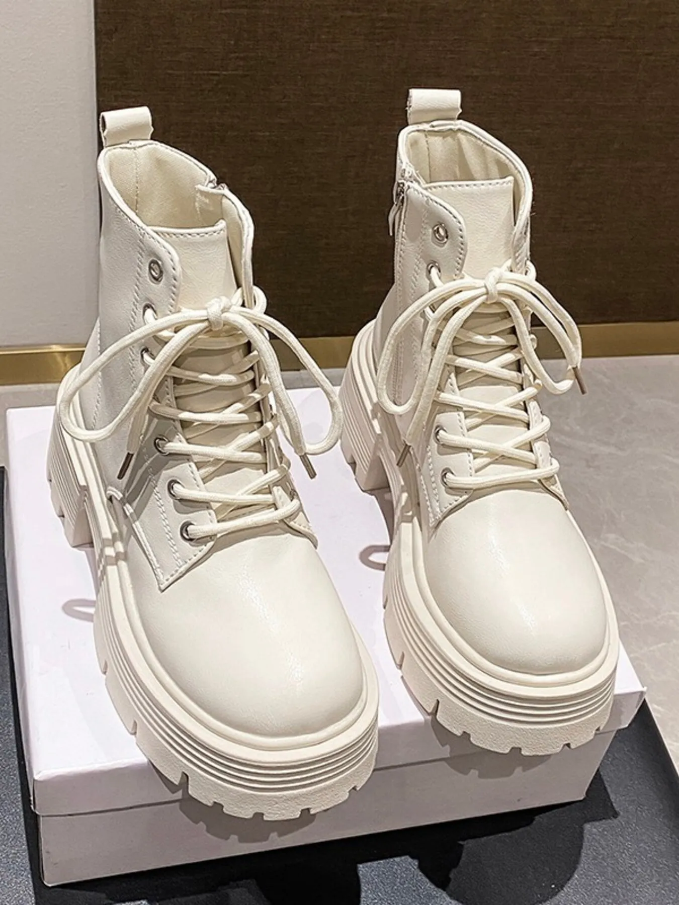 Platform Lace Up Boots - Image 4
