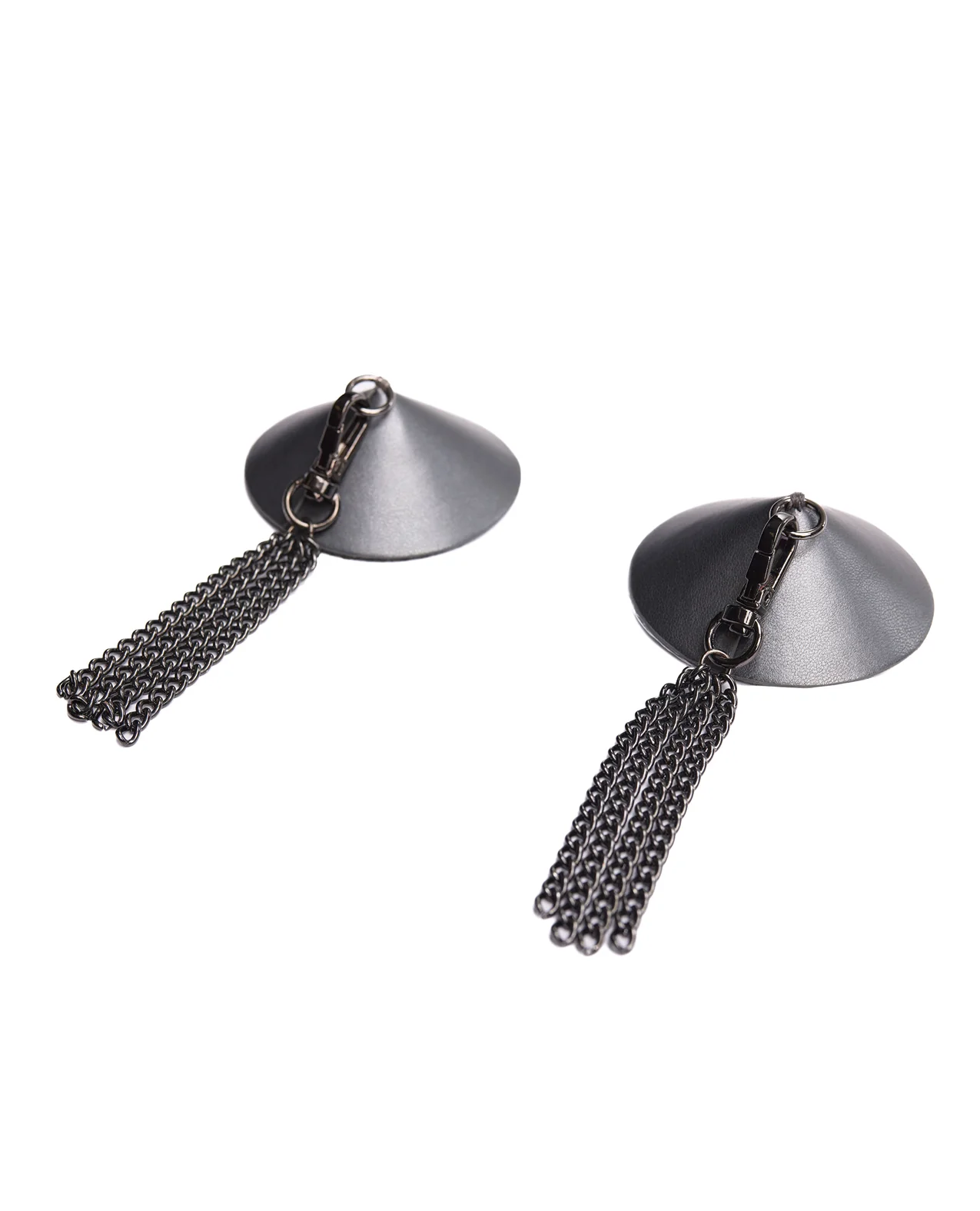 Pleasure Collection Gunmetal Glam Pasties w/Removeable Chain Tassels - Image 5