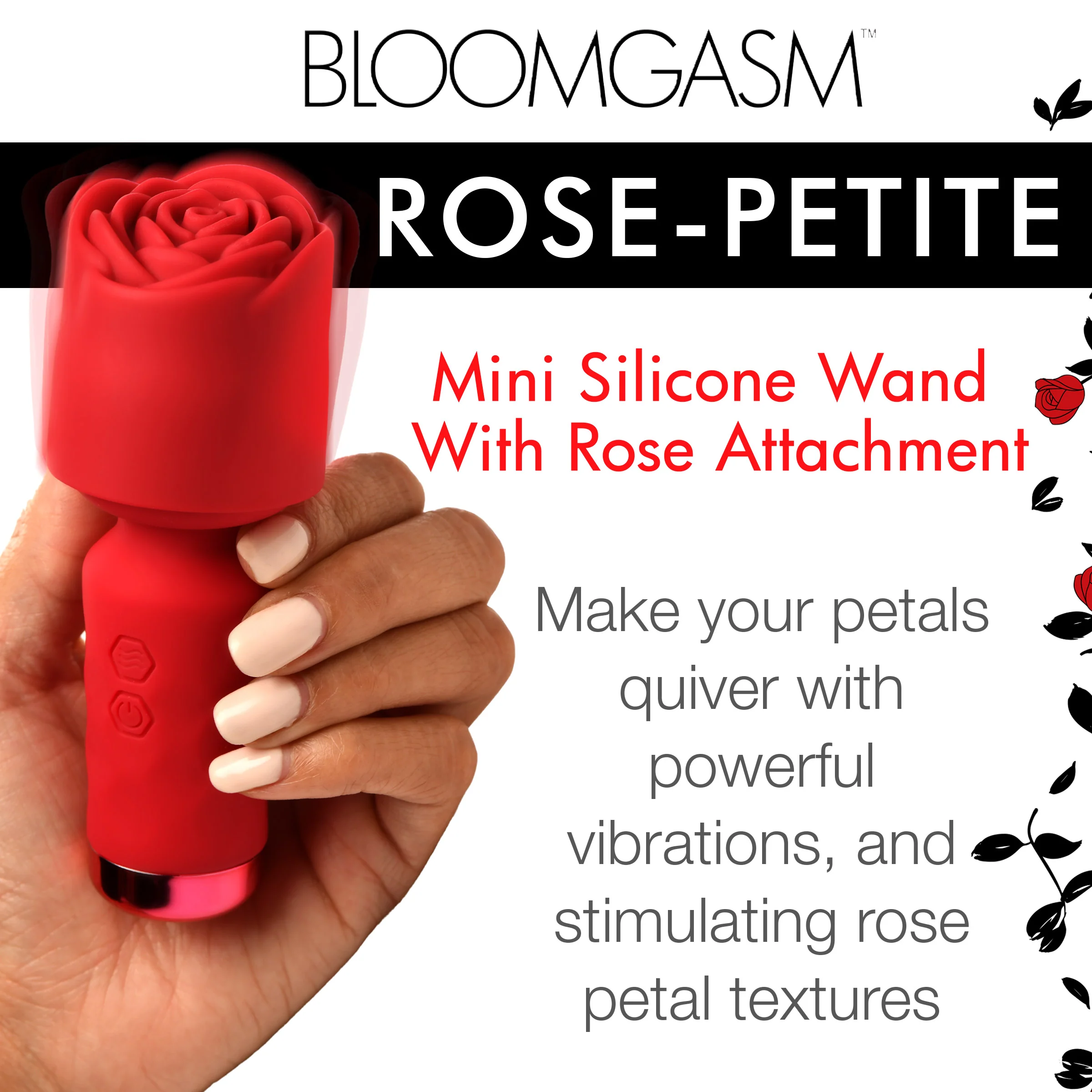 Pleasure Rose-petite Mini Silicone Rose Wand - Image 8