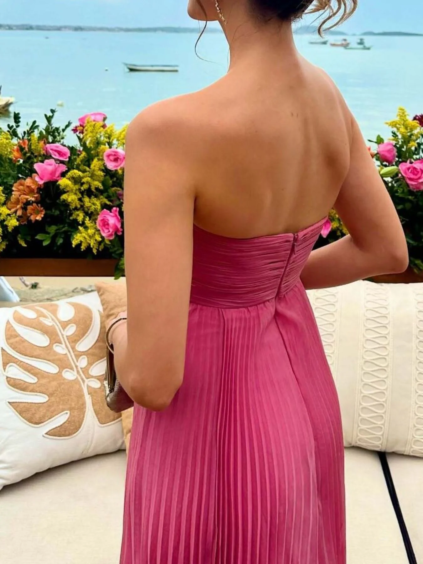 Pleated Tube Maxi Dress - Image 4