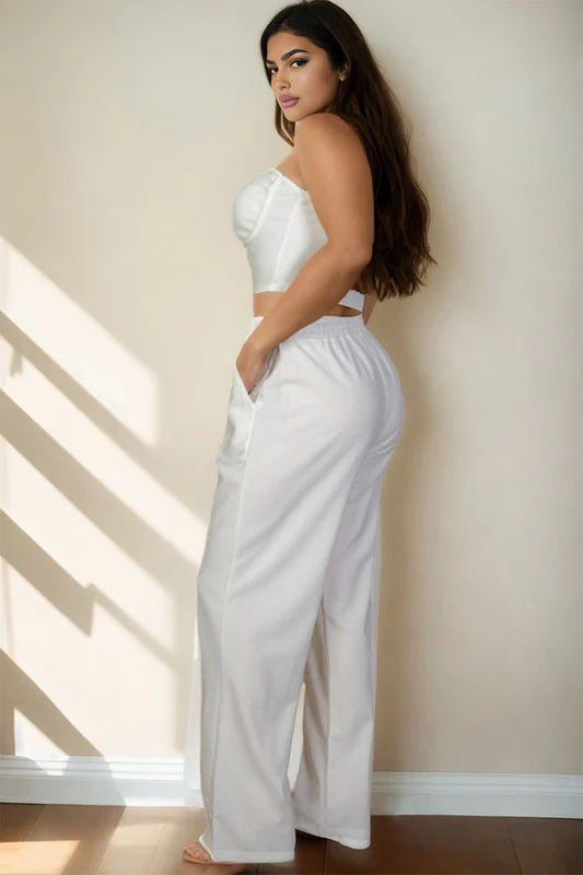 Plus Bustier Crop Cami Top & Pocket Straight Pants - Image 8