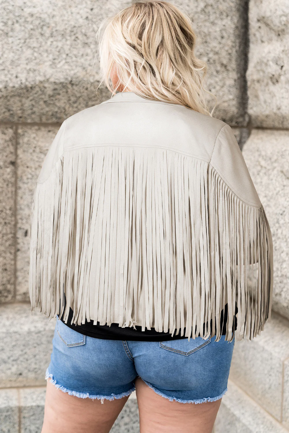 Plus Size Fringe Open Front Jacket - Image 14