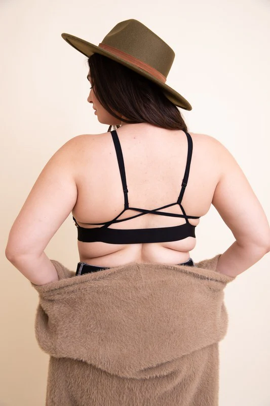 Plus Size Mesh Print High Neck Bralette - Image 2