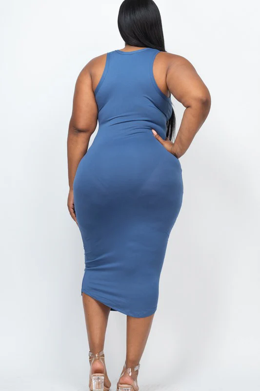 Plus Size Split Neck Tank Dress - Image 8