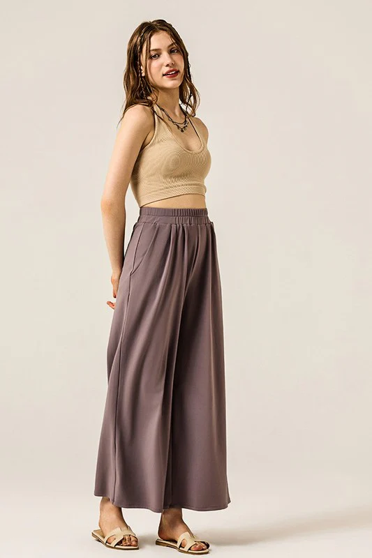 Plus Stretch Yoga Knit Wide Leg Palazzo Pants - Image 5