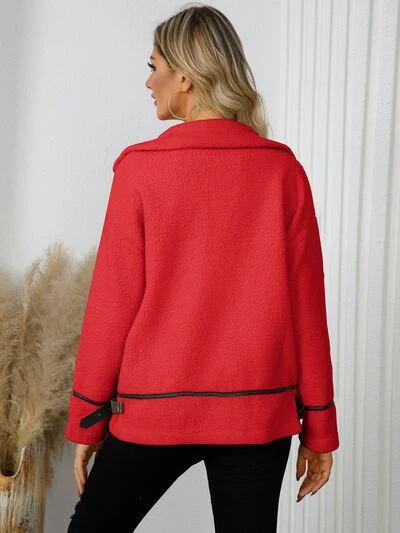 Pocketed Button Down Collared Neck Jacket - Image 12