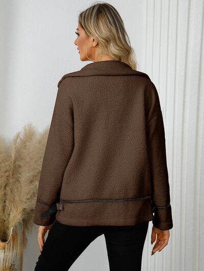 Pocketed Button Down Collared Neck Jacket - Image 18