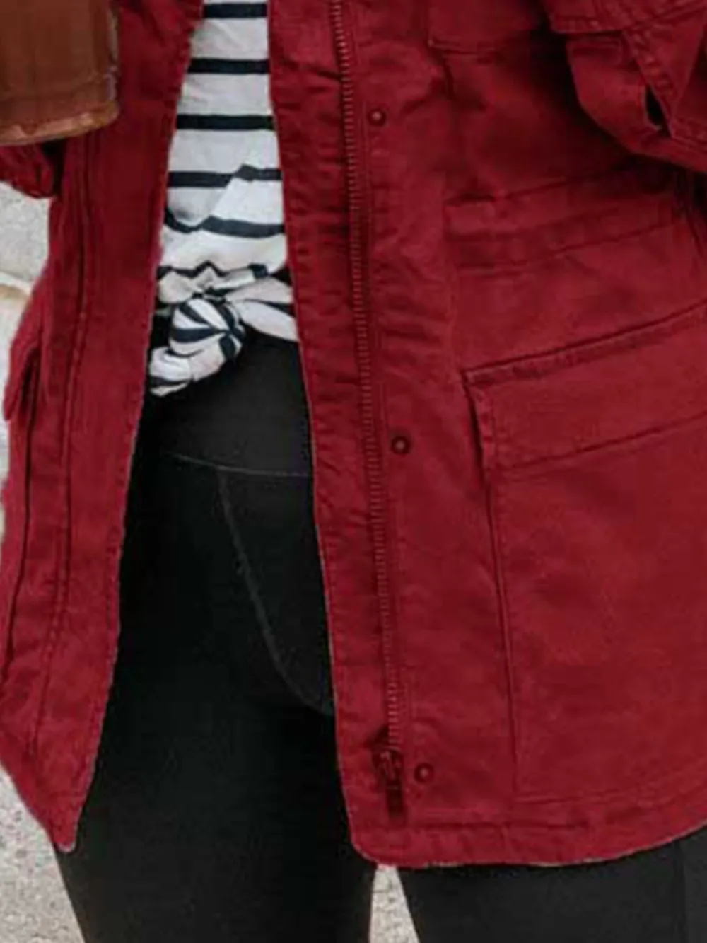 Pocketed Long Sleeve Zip Up Jacket - Image 6