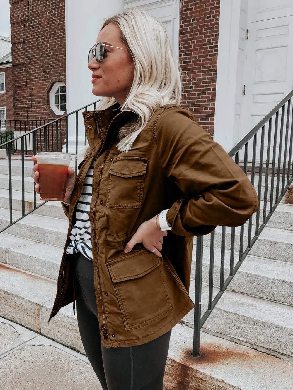 Pocketed Long Sleeve Zip Up Jacket - Image 8