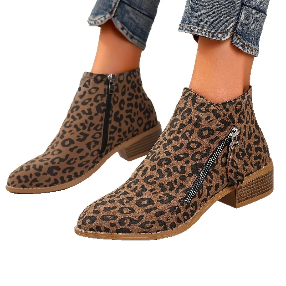 Point Toe Block Heels Boots - Image 6