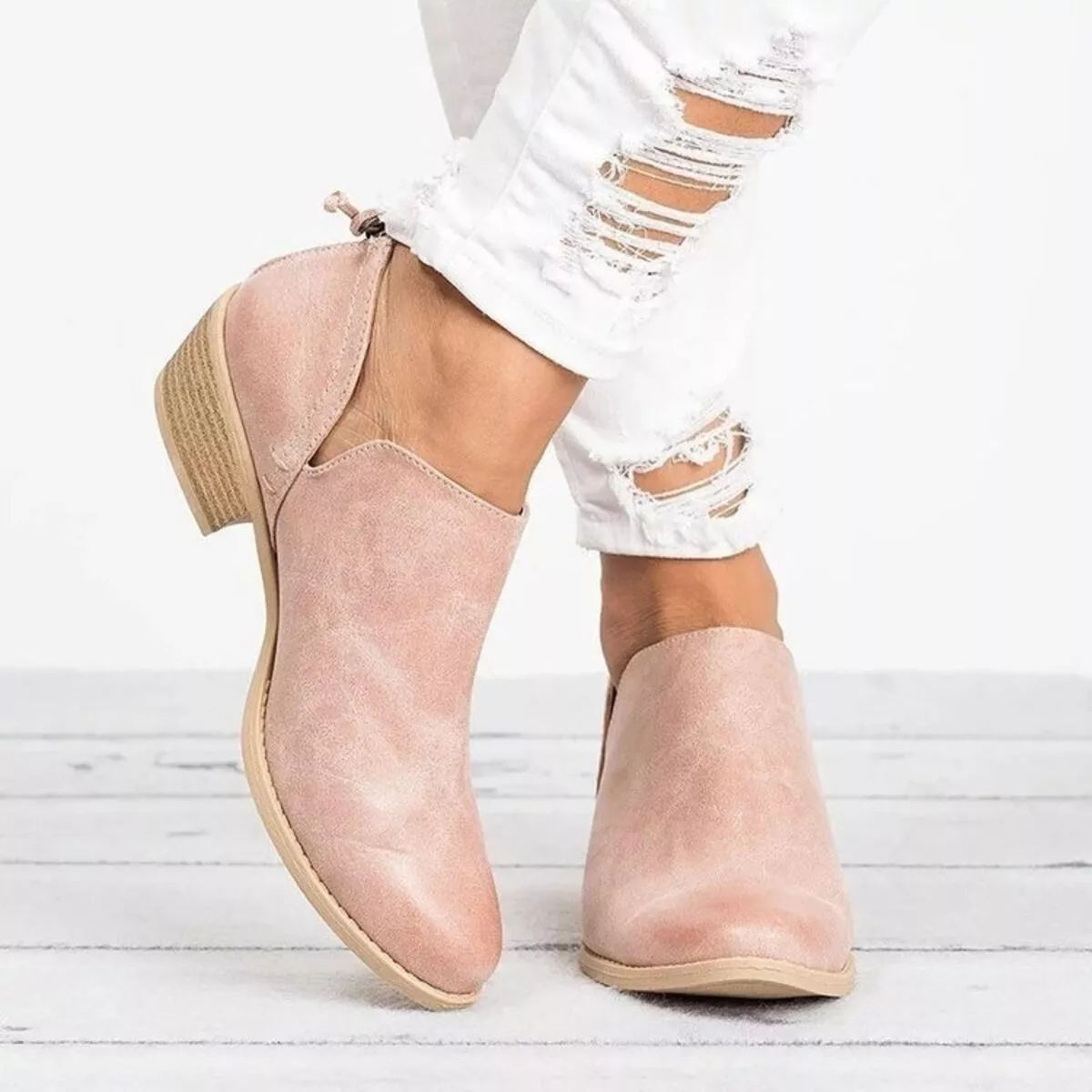 Point Toe Block Heels Boots - Image 8