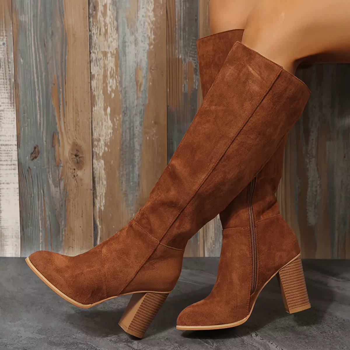 Point Toe Block Heels Boots - Image 2