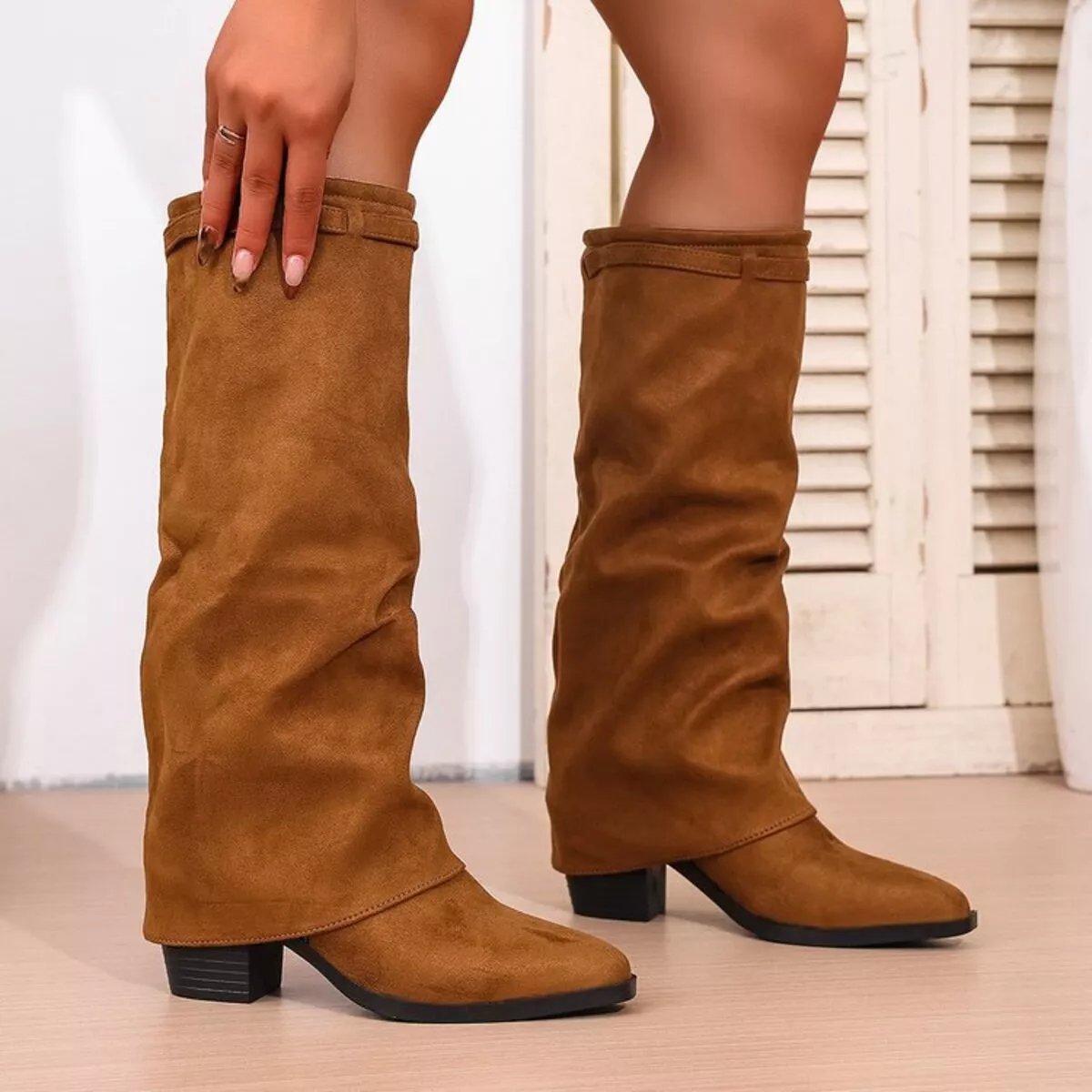 Point Toe Block Heels Boots - Image 7