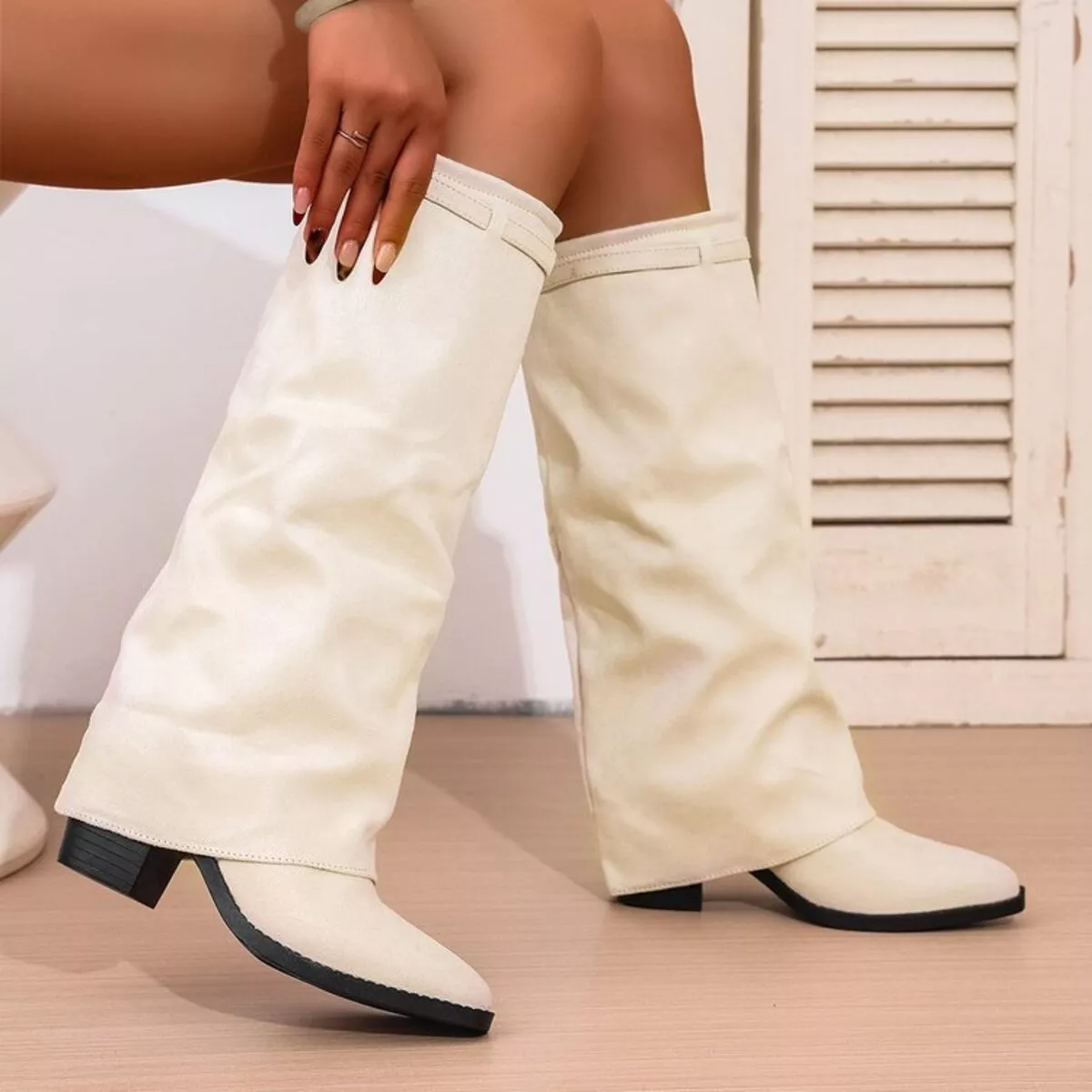 Point Toe Block Heels Boots - Image 9