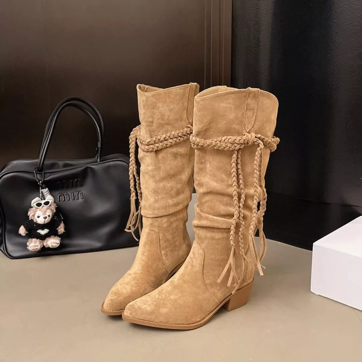 Point Toe Block Heels Boots - Image 3