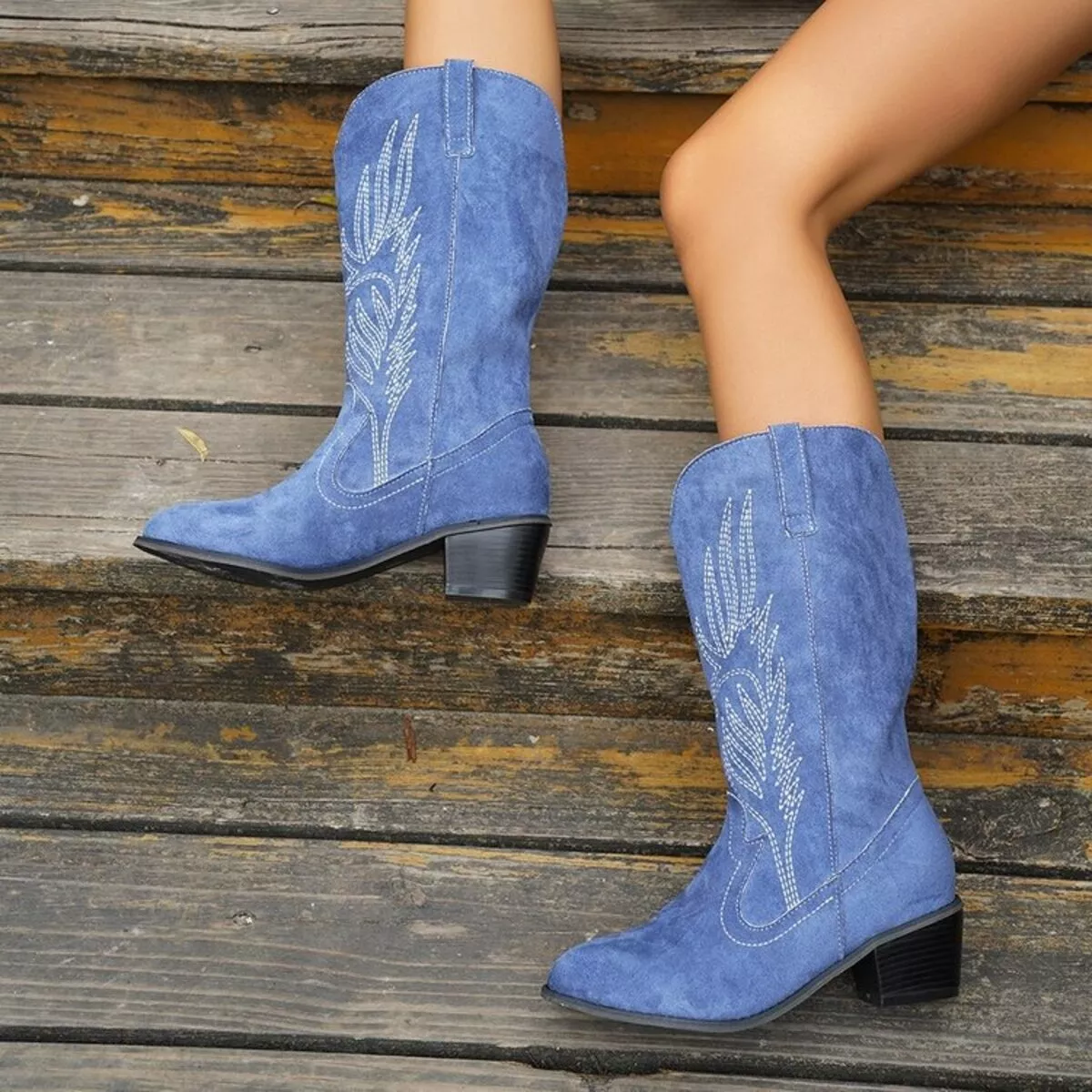 Point Toe Block Heels Boots - Image 23